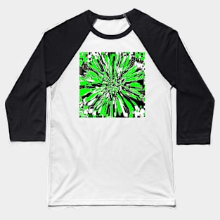 Dahlia Flower Green Baseball T-Shirt